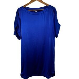Diane Von Furstenburg Silk Shift Dress Cobalt Blue Women's Size 8 Tunic Style